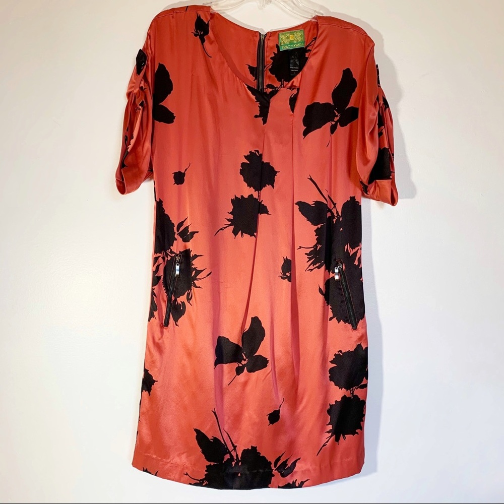 Tracy Porter Silk Graphic Midi Dress Large
